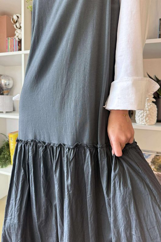 Paloma Pouf Layering Dress Charcoal